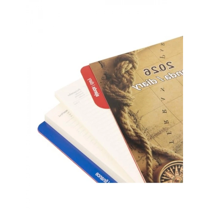 Fermuarlı Suni Deri 2026 Ajanda, 4 Halka Mekanizmalı, Siyah