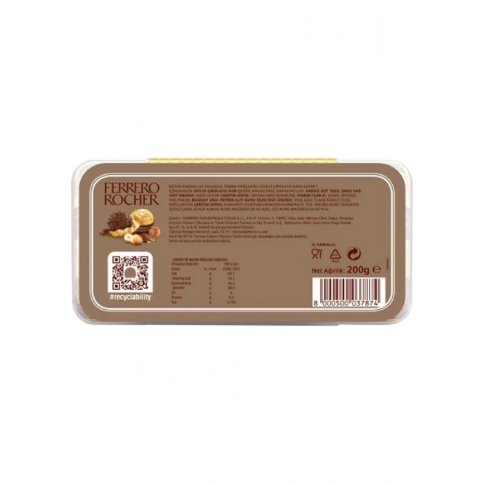 Ferrero Rocher Çikolata 16lı 200 Gr