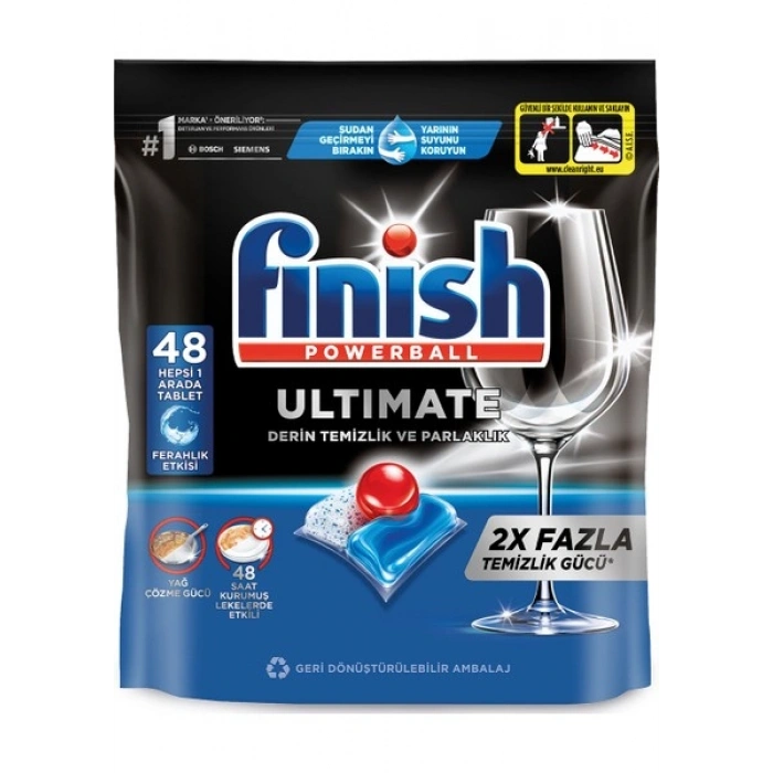 Finish Ultimate 48 Kapsül Bulaşık Makinesi Deterjanı Tableti (1 x 48 Kapsül)