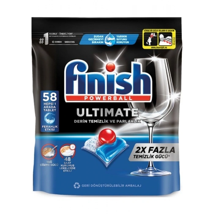 Finish Ultimate 58 Kapsül Bulaşık Makinesi Deterjanı Tableti (1 x 58 Kapsül)