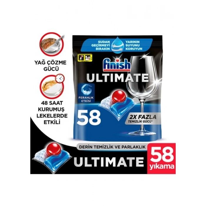 Finish Ultimate 58 Kapsül Bulaşık Makinesi Deterjanı Tableti (1 x 58 Kapsül)
