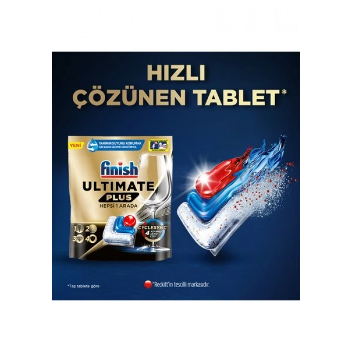 Finish Ultimate Plus 60 Kapsül Bulaşık Makinesi Deterjanı Tableti (1 x 60 Kapsül)