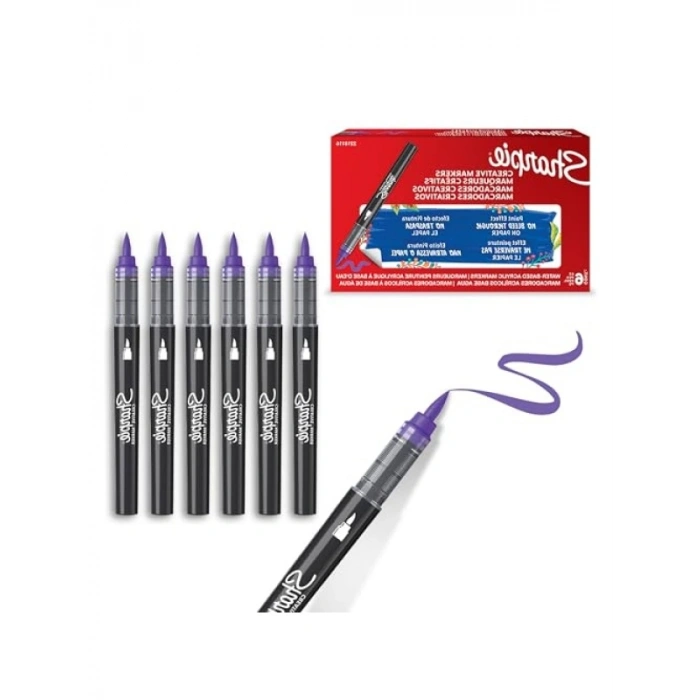 Fırça Uçlu Akrilik Markör - Lila Renk