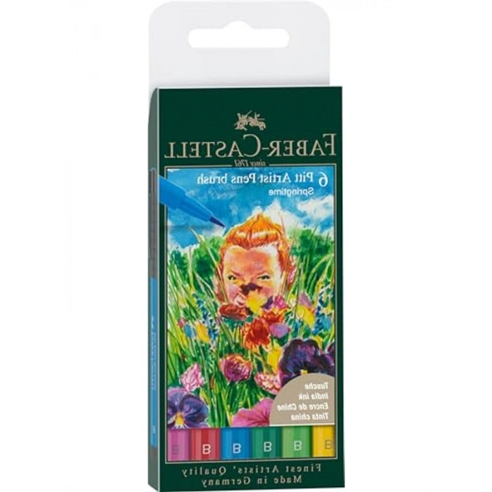 Fırça Uçlu Çizim Kalemi Bahar Serisi 6lı Set