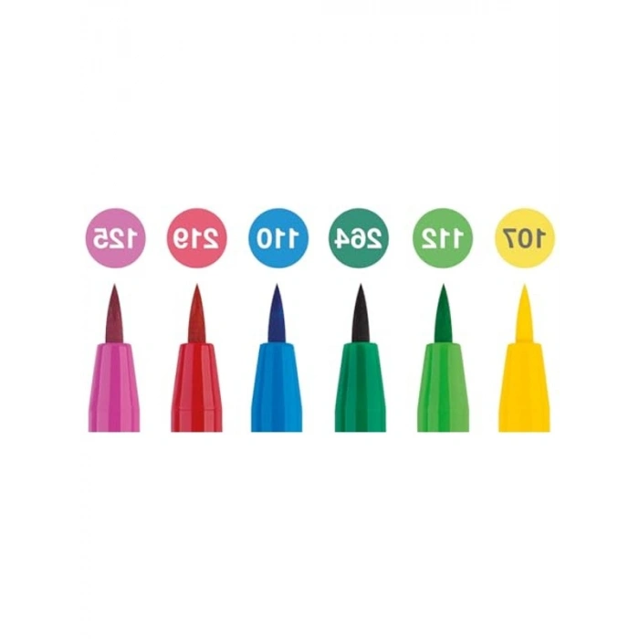 Fırça Uçlu Çizim Kalemi Bahar Serisi 6lı Set