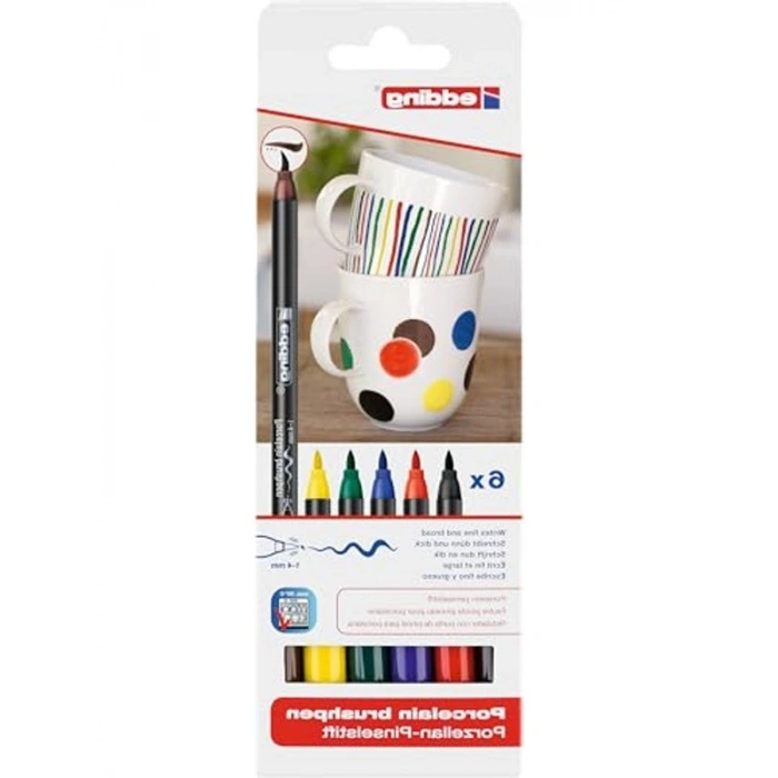 Fırça Uçlu Porselen Kalem Seti, 1-4 mm Uç Seçenekleri