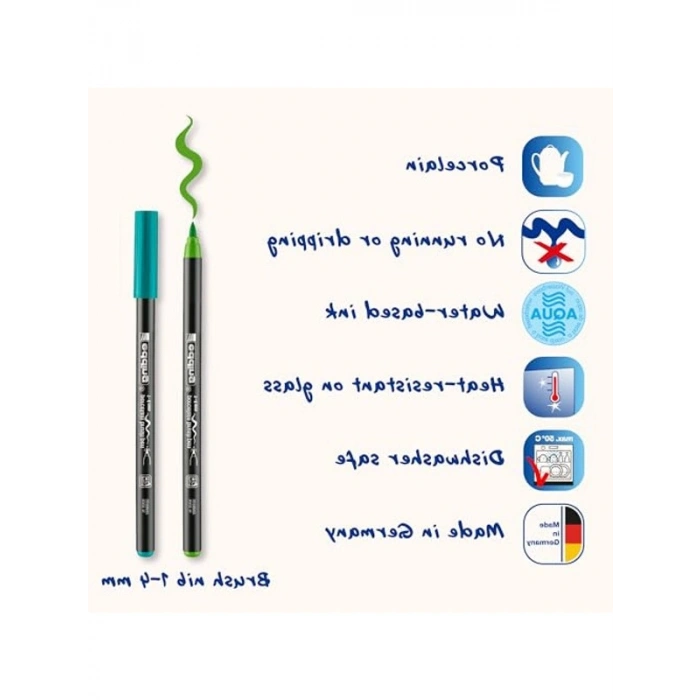 Fırça Uçlu Porselen Kalem Seti, 1-4 mm Uç Seçenekleri