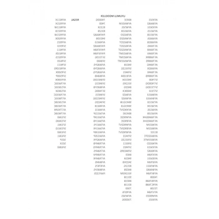 Fırın Kapak Contası, Çoklu Uyumlu Modeller için