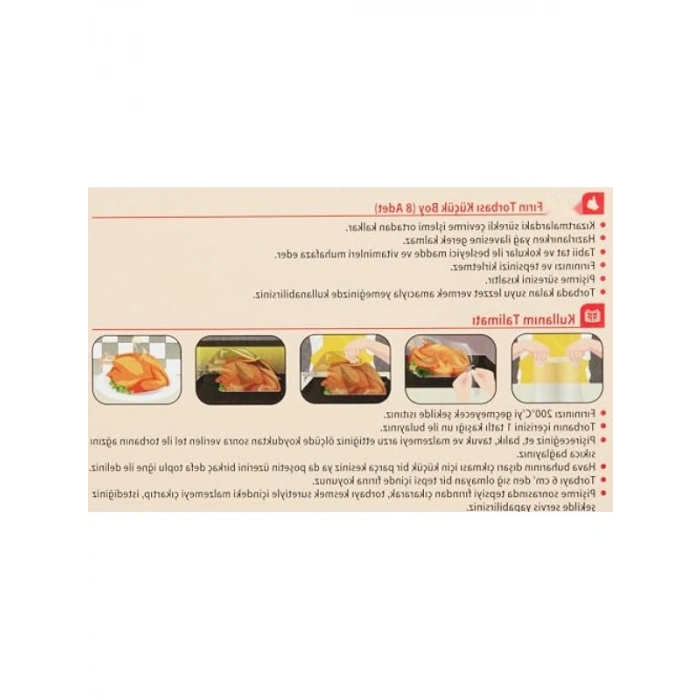 Fırın Torbası, Standart Boy 25 x 38 cm (8 Adet)