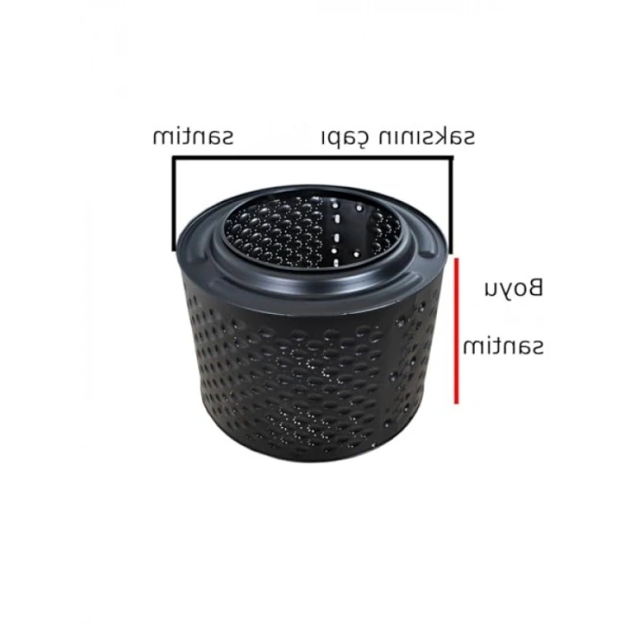 Fırınlanmış Metal Saksı – Büyük Bitki ve Ağaç İçin (30-35 cm Çap)