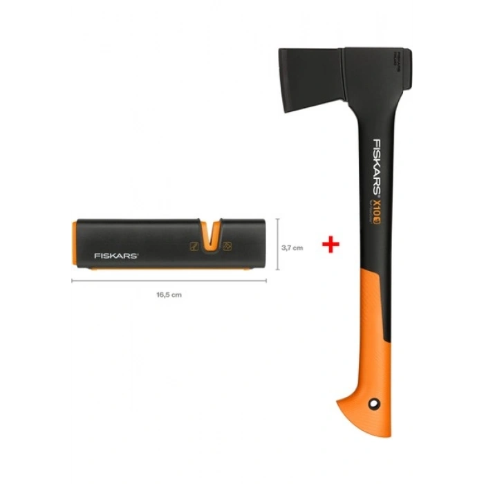 Fiskars Parçalama Baltası S-X10 + Balta ve Bıçak Bileyici