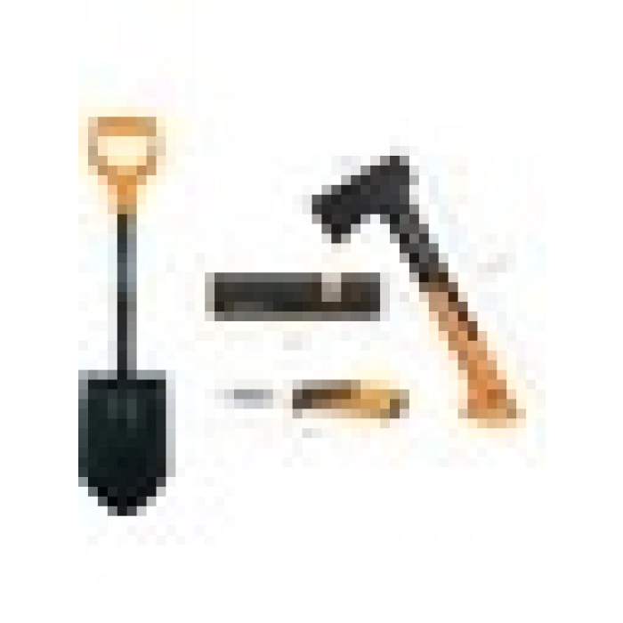 Fiskars Solid Kürek + Xs-X7 Balta + Ağır İş Bıçağı + Balta ve Bıçak Bileyici