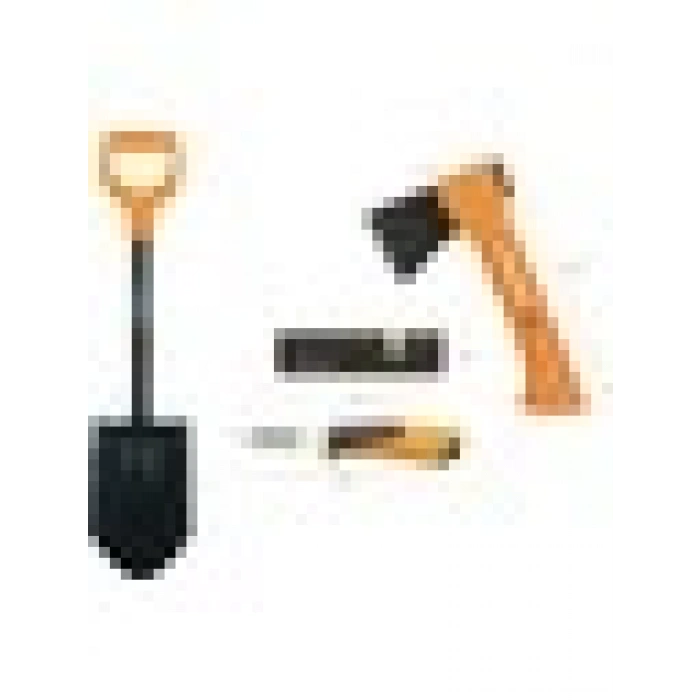Fiskars Solid Kürek + Xxs-X5 Balta + Ağır Iş Bıçağı + Balta ve Bıçak Bileyici