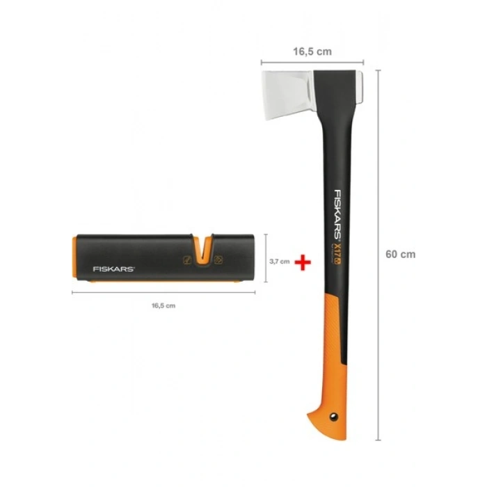 Fiskars Yarma Baltası M-X17 + Balta ve Bıçak Bileyici
