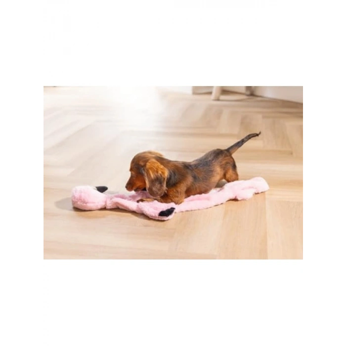 Flamingo Şeklinde Yavru Köpek Oyuncağı, Peluş, Pembe, 72x27x5 cm