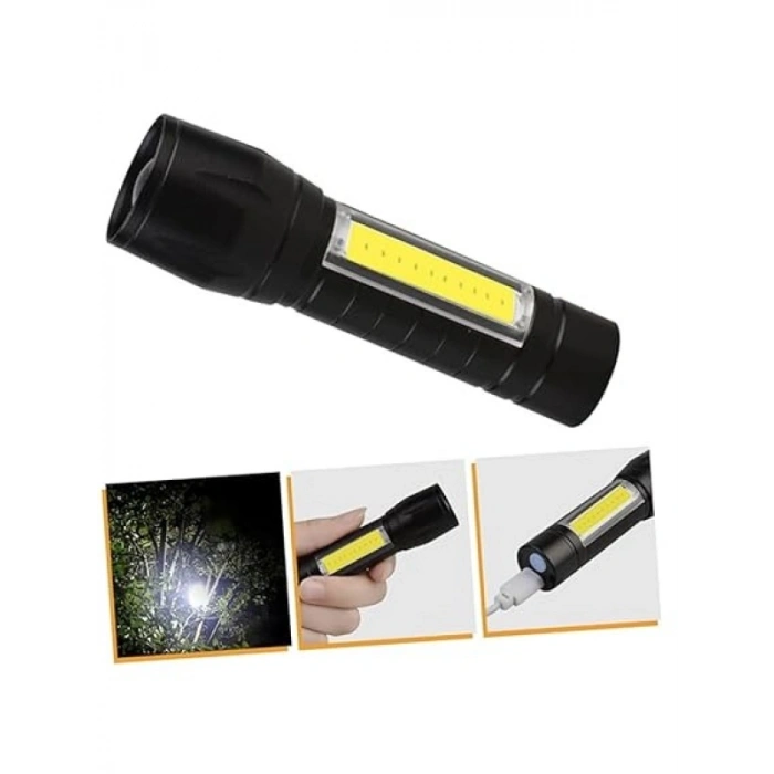 Flaşörlü Polis El Feneri - Hareket Sensörlü