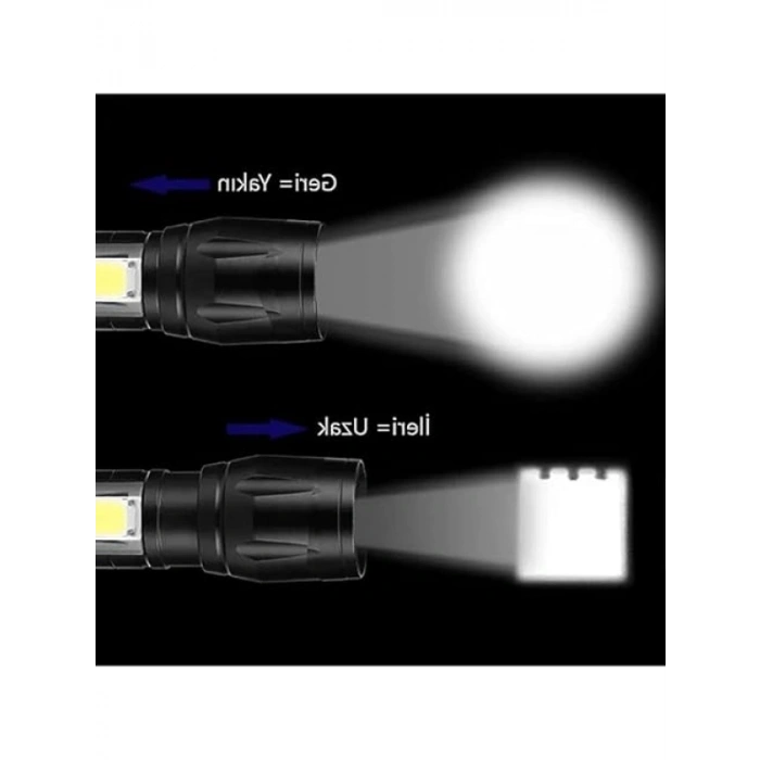 Flaşörlü Polis El Feneri - Hareket Sensörlü