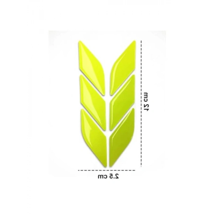 Floresan Sarı Çok Amaçlı 3D Sticker Seti - 6 Parça