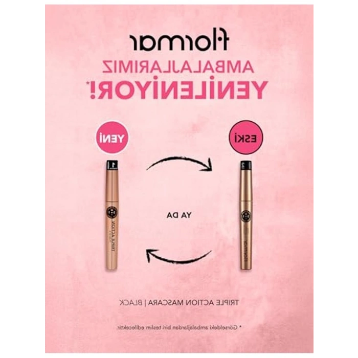 Flormar 3 Kademeli Ayarlanabilir Maskara (SİYAH) - Triple Action Mascara - 001-8690604275588