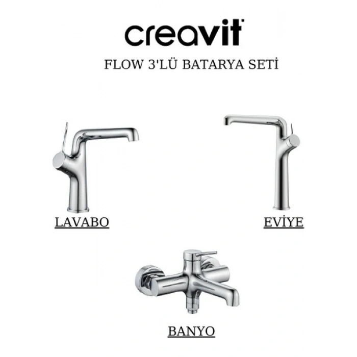 Flow Batarya Seti 3’lü Banyo-Lavabo-Eviye