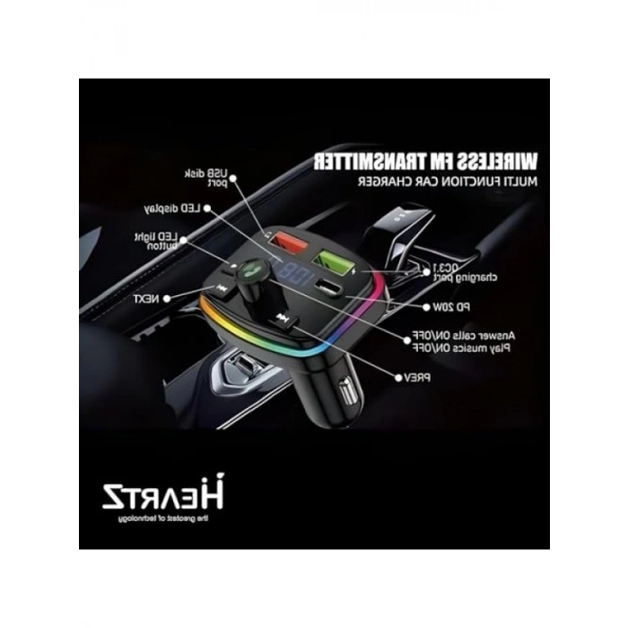 FM Transmitter Modülü - Hızlı Şarj ve Müzik Akışı