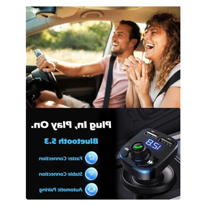 FM Transmitter ve Çift USB Araç Şarj Cihazı