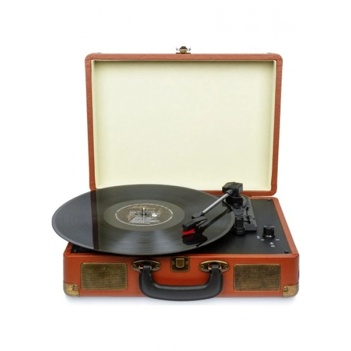 Fomix FM-102 Kahverengi Hoparlörlü Bluetoothlu Pikap Plak Çalar
