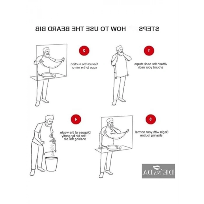 Fonksiyonel Çok Amaçlı Sakal Kesme Önlüğü (Beyaz)