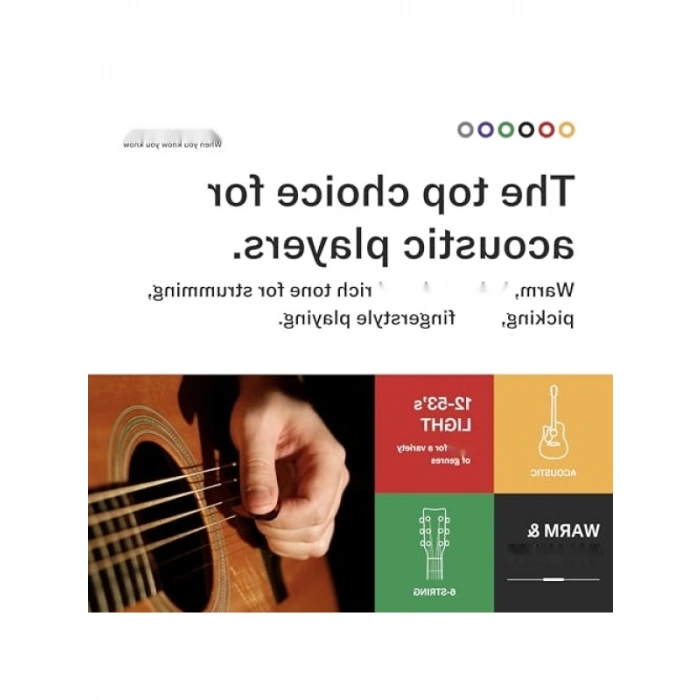 Fosfor Bronz Akustik Gitar Telleri - 12-53 Ölçüsü (5 Adet)