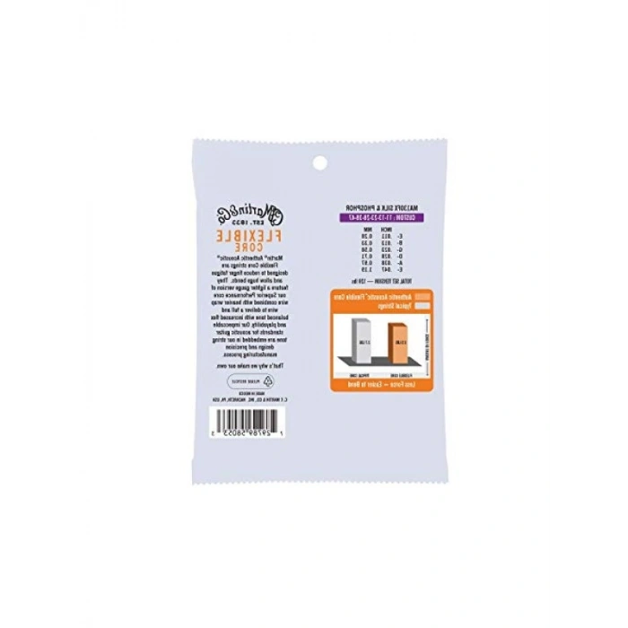 Fosfor Bronz ve İpek Akustik Gitar Telleri, Esnek Core Custom 11/47