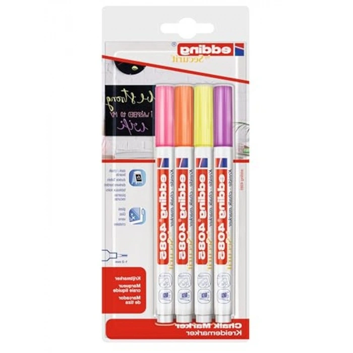 Fosforlu 4lü Tebeşir Kalemi Seti, 1-2 mm Uç Seçenekleri