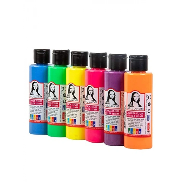 Fosforlu 6x70 ml Multi Akrilik Set, Parlak Renk Seçenekleri