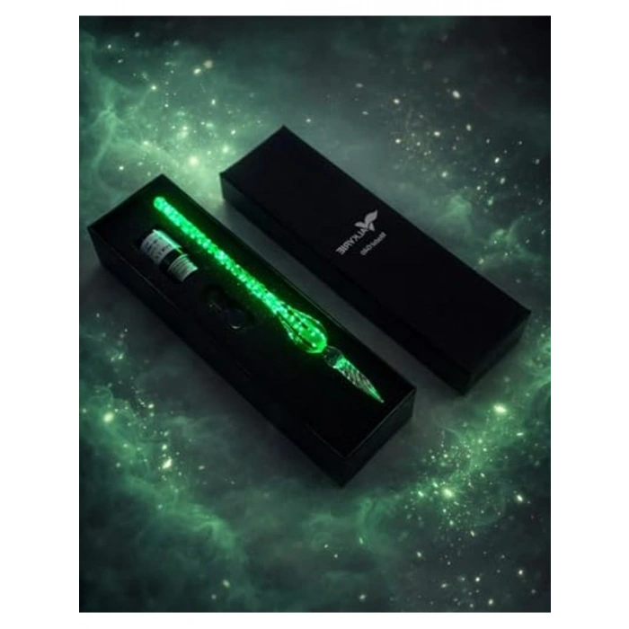 Fosforlu Cam Dip Kalem Seti - Karanlıkta Parlayan Tasarım