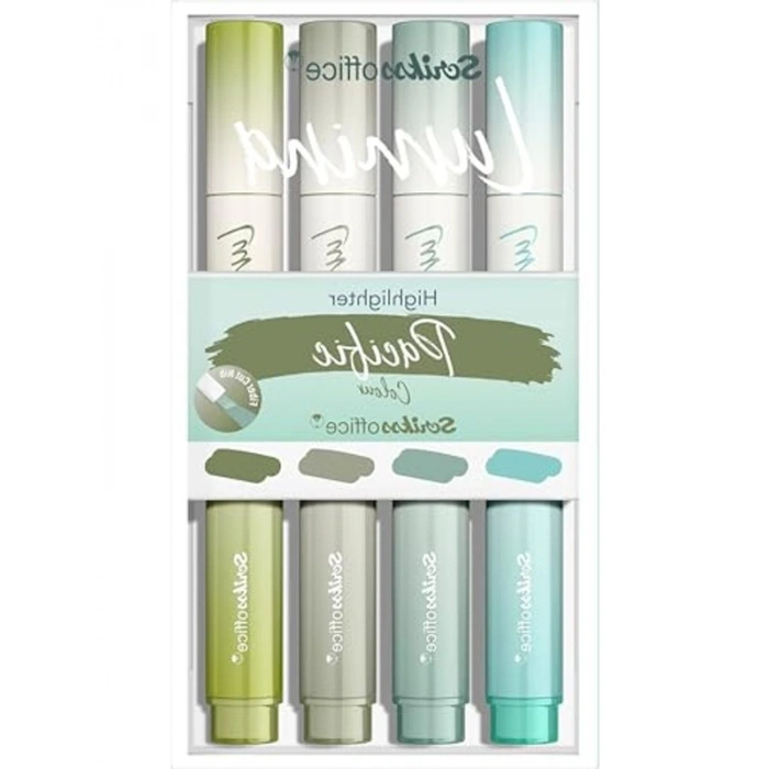 Fosforlu Kalem Seti, 4lü, Pasific Renk Seçenekleri ile