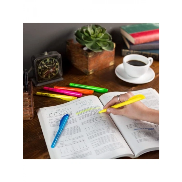 Fosforlu Kalem Seti, 5li Blister, Su Bazlı Mürekkep