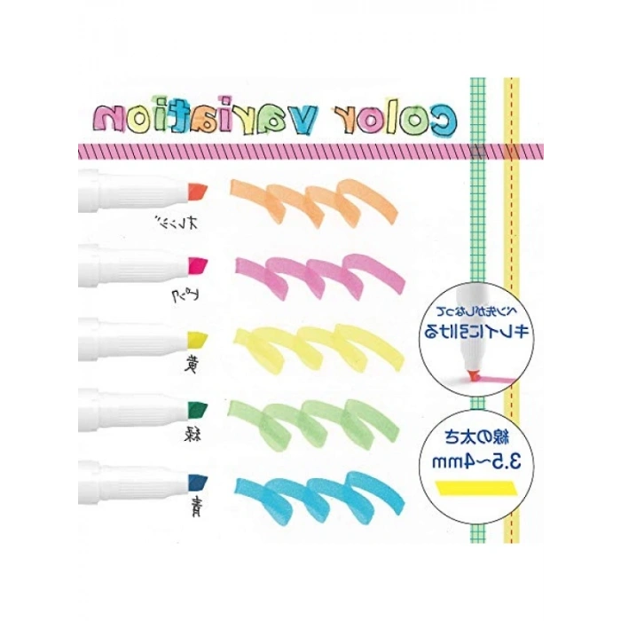 Fosforlu Kalem Seti - 5li, Fırça Ucu