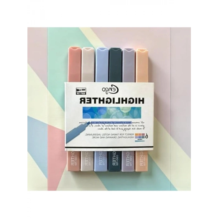 Fosforlu Kalem Seti, 6 Adet Çift Taraflı, Renkli Seçenekler