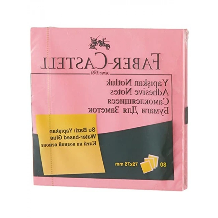 Fosforlu Pembe Renkli Yapışkan Notluk, 75 x 75 mm Boyutunda