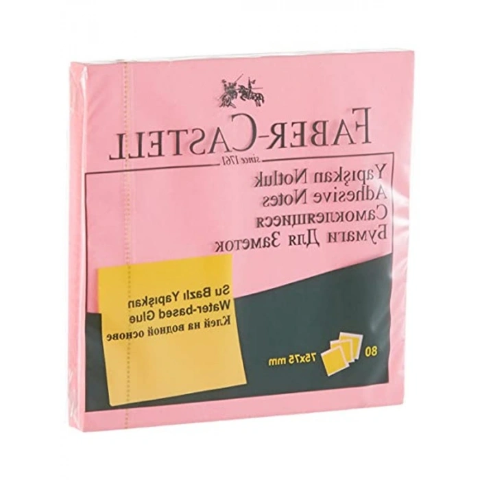 Fosforlu Pembe Renkli Yapışkan Notluk, 75 x 75 mm Boyutunda