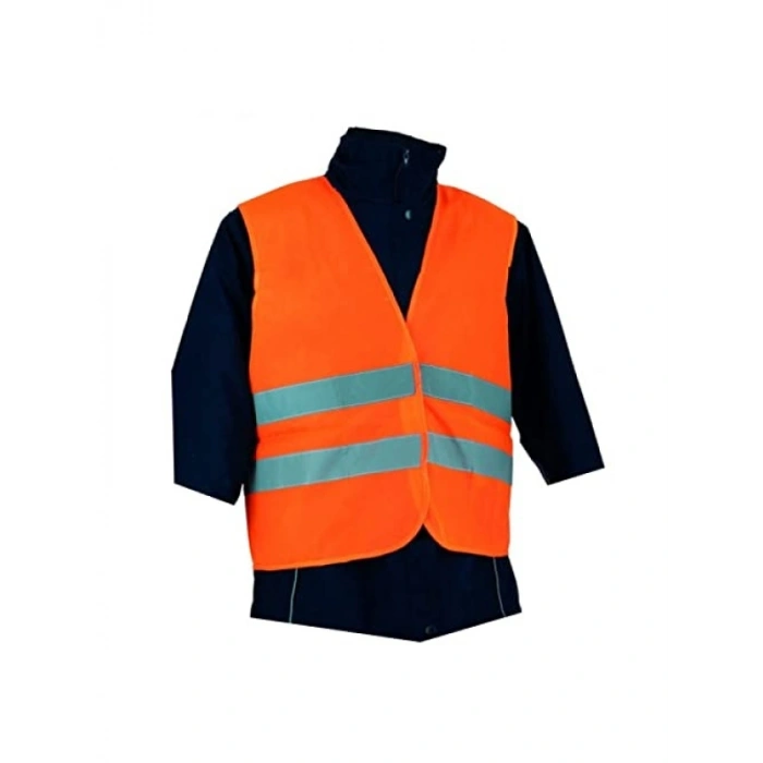 Fosforlu Turuncu Reflektörlü İkaz Yeleği