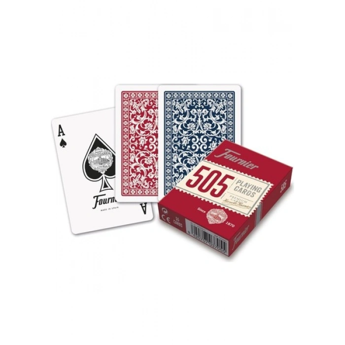Fournier Poker Oyun Kartları Nº 505, Standard Endeks-Kırmızı