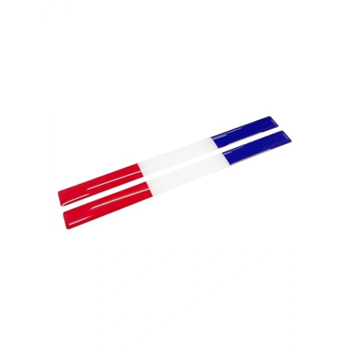 Fransa Bayrağı 2li Çubuk 3D Sticker Seti