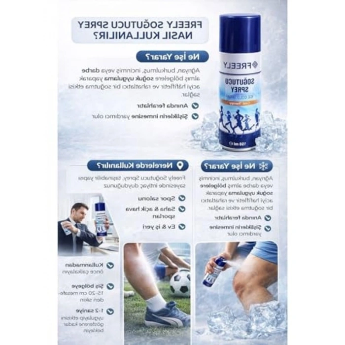 Soğuk Terapi Spreyi, Spor Yaralanmaları için Etkili, 150 ml Kapasite