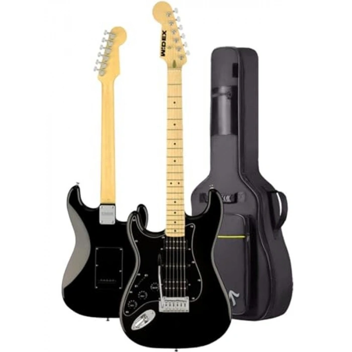 Full Black 50W Şarjlı Elektro Gitar Seti - Bluetooth Özellikli