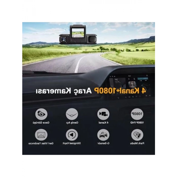 Full HD Araç İçi Kamera, Geniş Açı ve Gece Görüş Modu