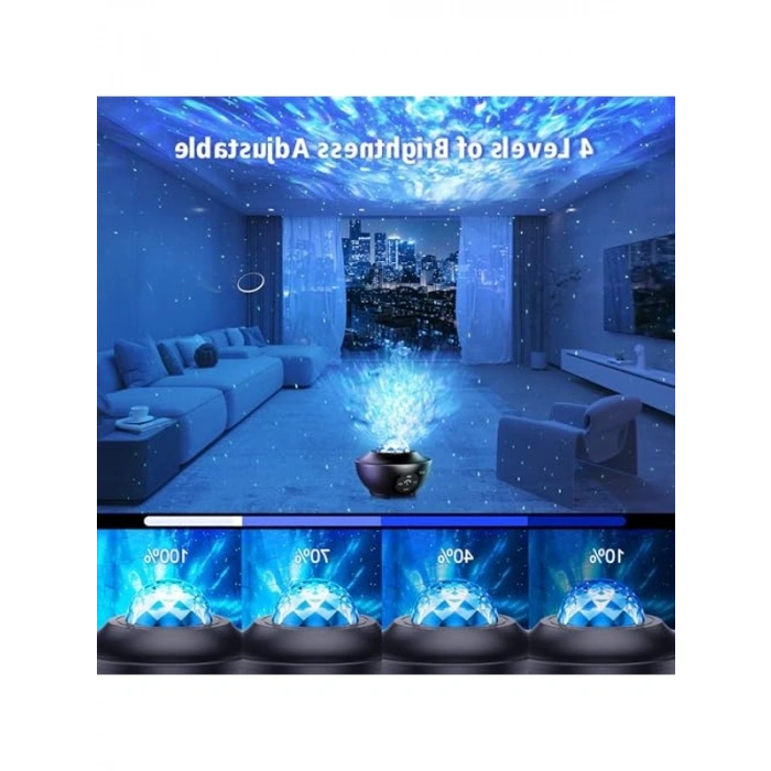 Galaksi LED Projektör, Zamanlayıcı ve Bluetooth Hoparlör ile
