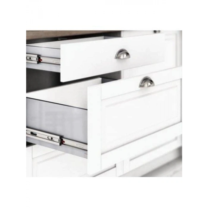 Galvan Teleskopik Frenli Çekmece Rayı, 46x400 mm