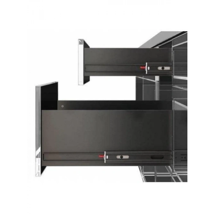 Galvan Teleskopik Frenli Çekmece Rayı, 46x400 mm