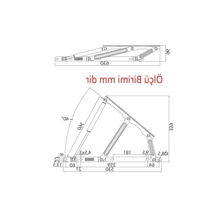 Gazlı Amartisör Piston – 40° Siyah Boyalı Standart Geniş Kollu 1 Çift