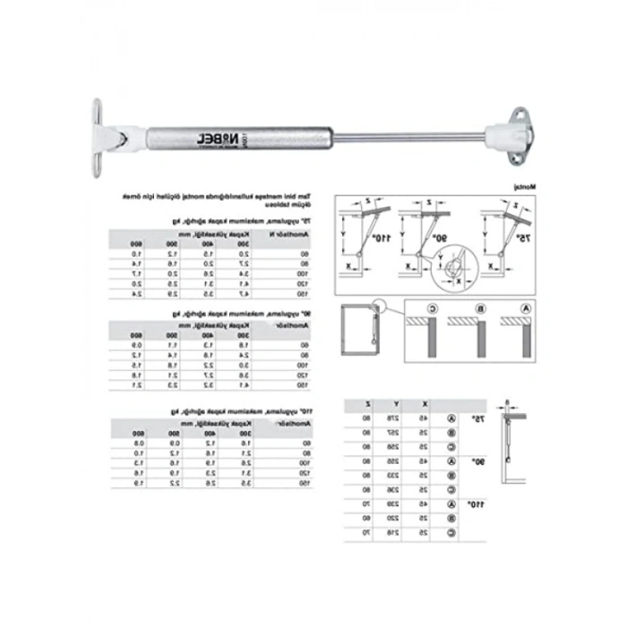 Gazlı Piston Kapak Hidroliği (27 cm, 100N)